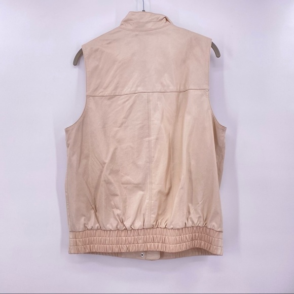 Club  Monaco Beige Lamb Leather Vest Size Small - Picture 3 of 5
